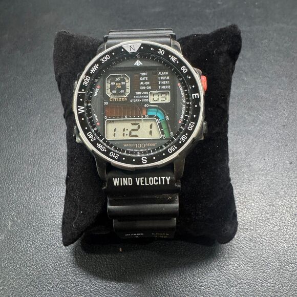 Citizen Wind Velocity Digital Watch D060-086970TA 42-8035 Water Resist Works main image 6
